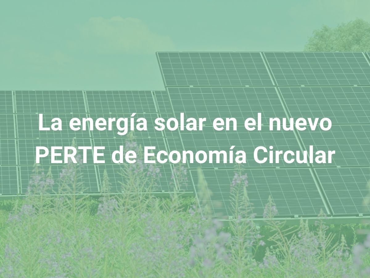 LA ENERGÍA SOLAR EN EL NUEVO PERTE DE ECONOMÍA CIRCULAR
